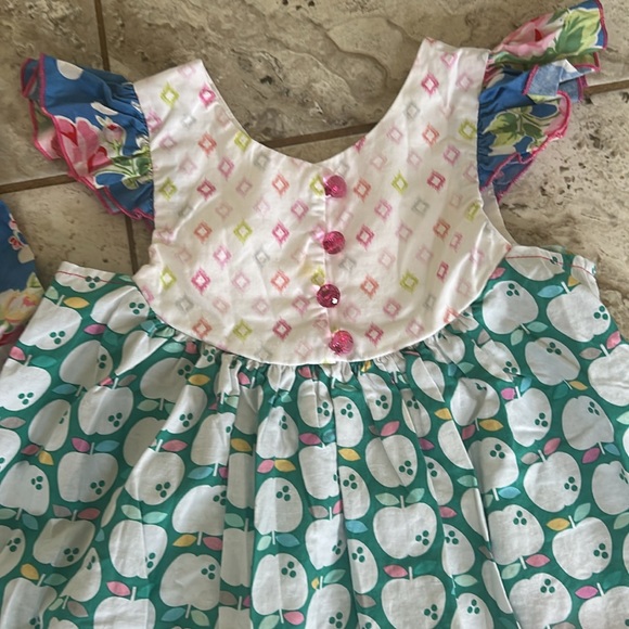 Olive Mae Girls size 7/8 Back To School Apples tunic & matching capri pant-adorb - Picture 9 of 11